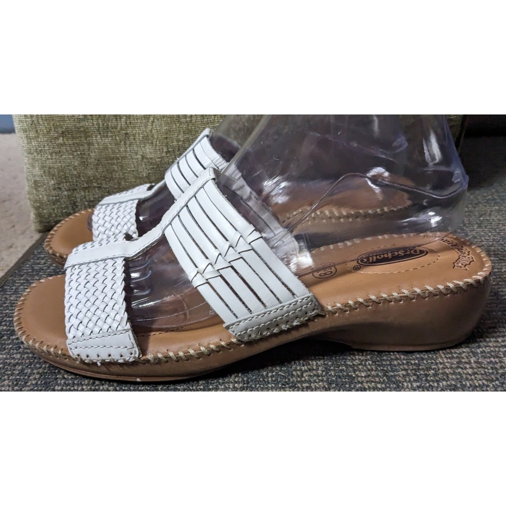 Dr. Scholl's Sandal Women's 8.5 White Woven Leather Upper Bette Air Pillow Slide - Picture 4 of 6
